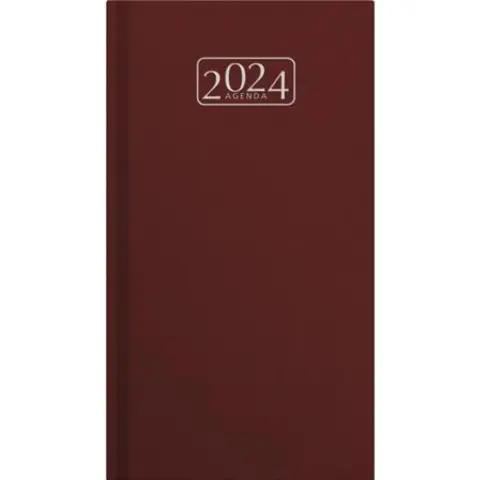 VICTORIA Chrono Pocket calendar with portrait layout (2024 year) burgundy