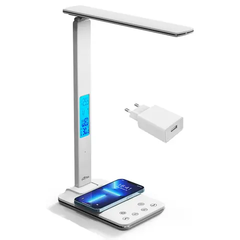 MEDIA-TECH MT222 LEDITOU LED desk lamp with induction charger white