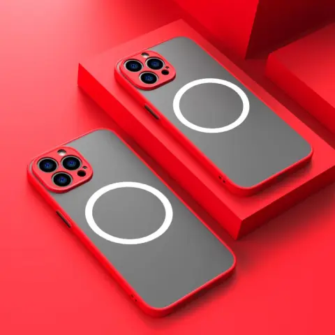 CELLECT Magnetska plastična maska iPhone 15 crveno-crna