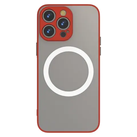 CELLECT Magnetni plastični ovitek za iPhone 15 Plus rdeče-črn