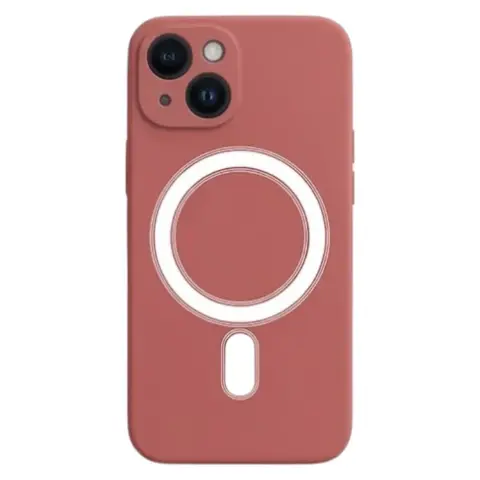 CELLECT Magnetni silikonski ovitek za iPhone 15 Plus rdeč