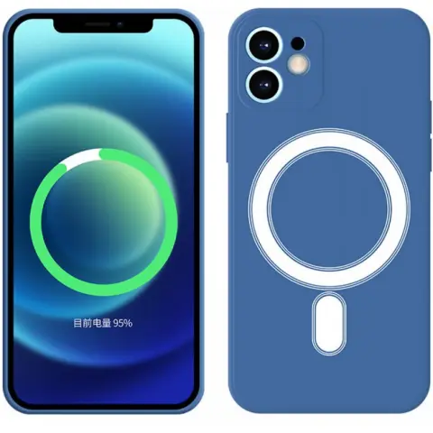 CELLECT Magnetni silikonski ovitek za iPhone 15 Plus moder