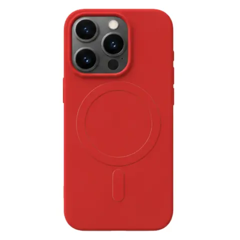 CELLECT Magnetski silikon case iPhone 15 Pro crvena