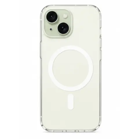 CELLECT Magnetni silikonski ovitek za iPhone 15 Plus prozoren