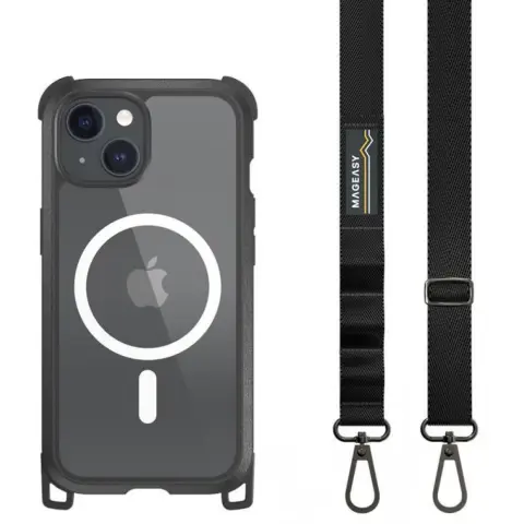 SWITCHEASY Odyssey M + stražnja maska s remenom za iPhone 15/14/13 prozirna