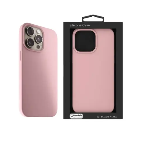 NEXT ONE Silicon MagSafe ovitek za iPhone 15 Pro Max ballet roza