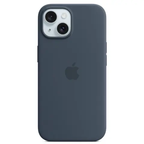 APPLE MagSafe-attached silicone case iPhone 15 Storm Blue