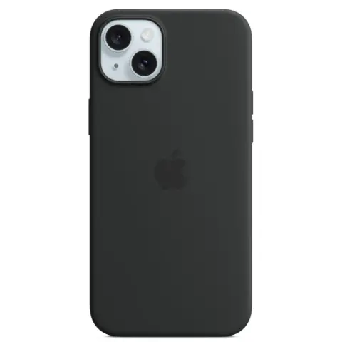 APPLE Silikonski ovitek z MagSafe pritrditvijo iPhone 15 Plus črn