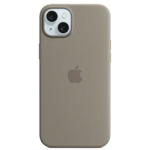 APPLE Silikonski ovitek z MagSafe pritrditvijo za iPhone 15 Plus glina