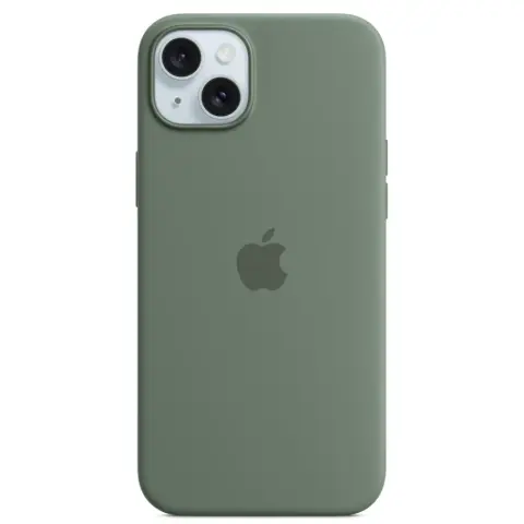 APPLE Silikonski ovitek z MagSafe pritrditvijo za iPhone 15 Plus cipresa