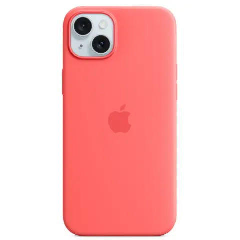 APPLE Silikonski ovitek z MagSafe pritrditvijo za iPhone 15 Plus guava