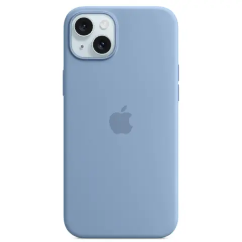 APPLE Silikonski ovitek z MagSafe pritrditvijo za iPhone 15 Plus zimsko modra