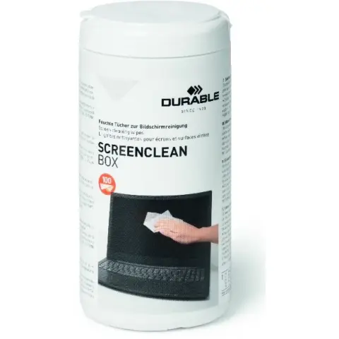 DURABLE 573602 SCREENCLEAN BOX 100 monitor cleaning cloth