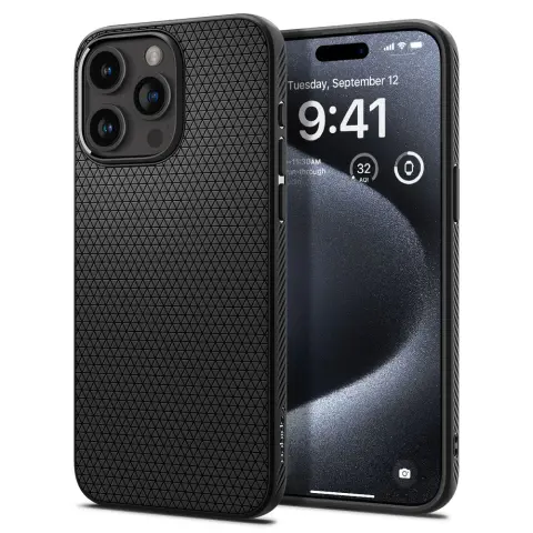 SPIGEN Liquid Air hátlaptok iPhone 15 Pro matt fekete