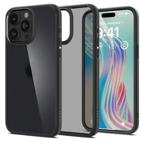 SPIGEN Ultra Hybrid zadnji ovitek iPhone 15 Pro ledeno črn