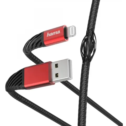 HAMA USB Lightning Punjač/podaci Crna-Crvena 1.5m 201538
