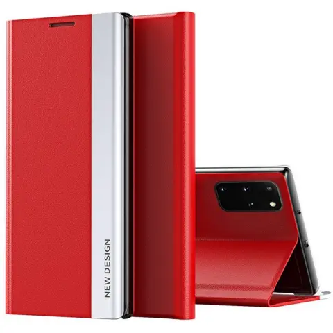 WOOZE Silver Line oldalra nyíló tok stand Apple iPhone 15 piros