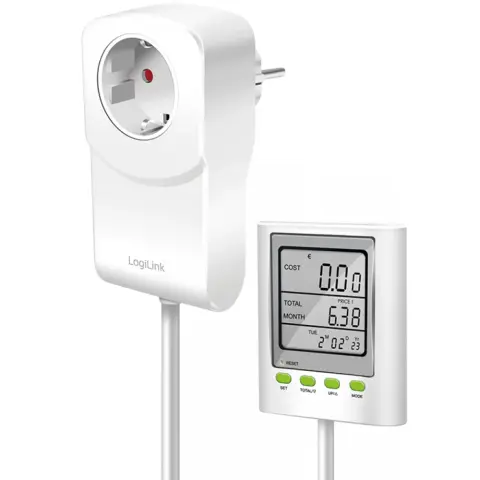 LOGILINK Energy cost meter with CO2 emissions calculation & extending cable