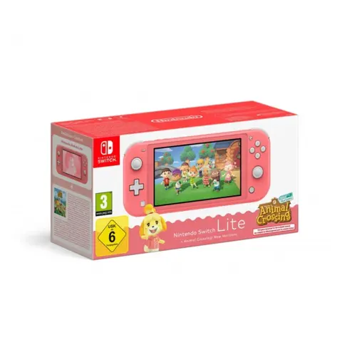NINTENDO Switch lite coral + Animal Crossing New Horizons bundle