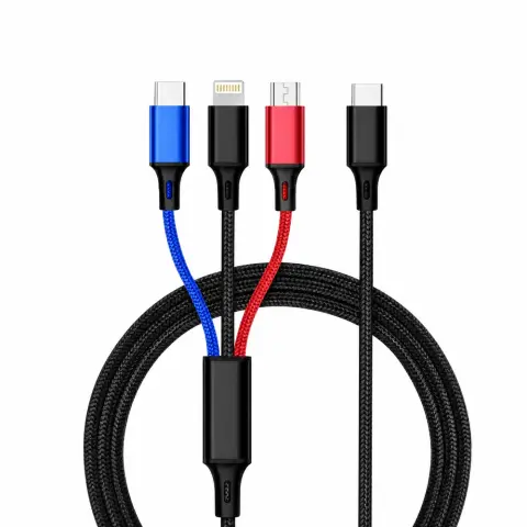 CELLECT USB Lightning + Micro USB + USB Type C adapter Črn 1.2m MDCU-3IN1-TYPEC