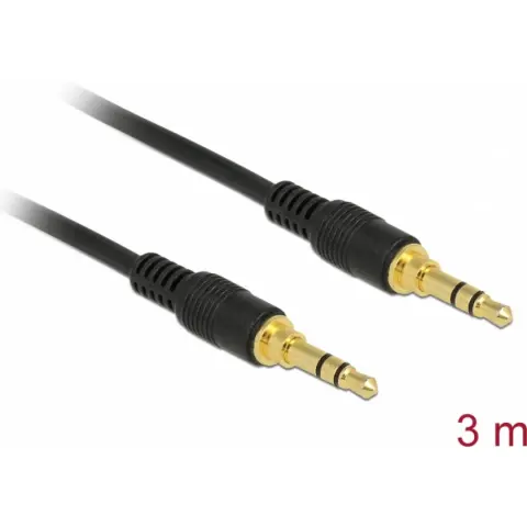 DELOCK Jack Összekötő Fekete 3m 85551