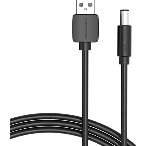 VENTION USB DC Jack Táp Fekete 50cm CEYBD