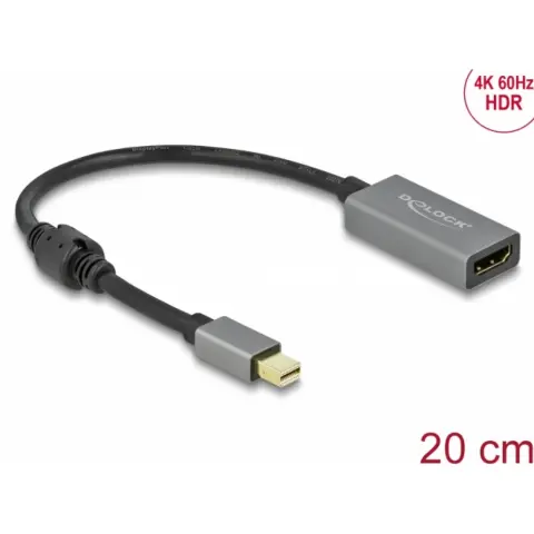 DELOCK Mini DisplayPort HDMI Átalakító Szürke-Fekete 20cm 66570