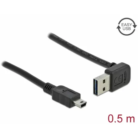 DELOCK USB Mini USB Átalakító Fekete 50cm 85184