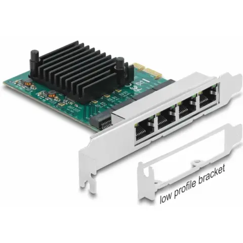 DELOCK 89025 PCI Express x1 Kártya 4x Gigabit LAN