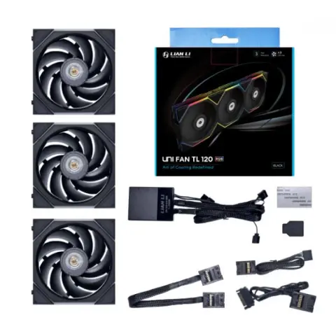 LIAN LI UNI FAN TL 120mm fekete 3 darabos szett