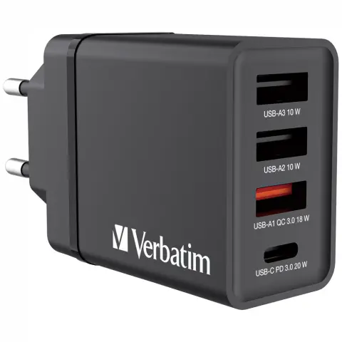 VERBATIM 4-Port USB Wall Charger 30W black
