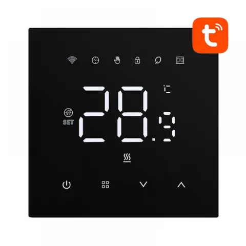 AVATTO WT410-16A-B Intelligens termosztát elektromos fűtés 16A WiFi fekete