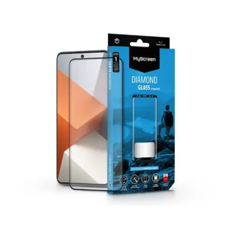 MYSCREEN Diamond Glass Lite Edge 2.5D képernyővédő Xiaomi Redmi Note 13 Pro Plus fekete