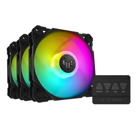 ASUS TUF Gaming TF120 ARGB fekete 3 darabos szett vezérlővel