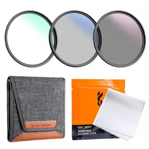 K-F CONCEPT Professzionális szűrő szett + szűrőtartó tok (UV+CPL+ND4) 77mm