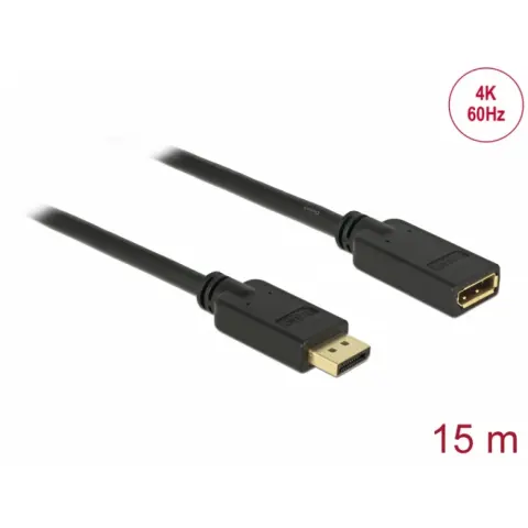 DELOCK DisplayPort 1.2/1.2a Hosszabbító Fekete 15m 84908