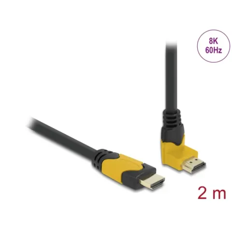 DELOCK HDMI 2.1 Összekötő Fekete-Sárga 2m 86989