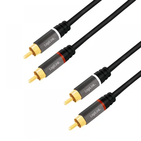 LOGILINK RCA Összekötő Fekete-Szürke 1m CA1202