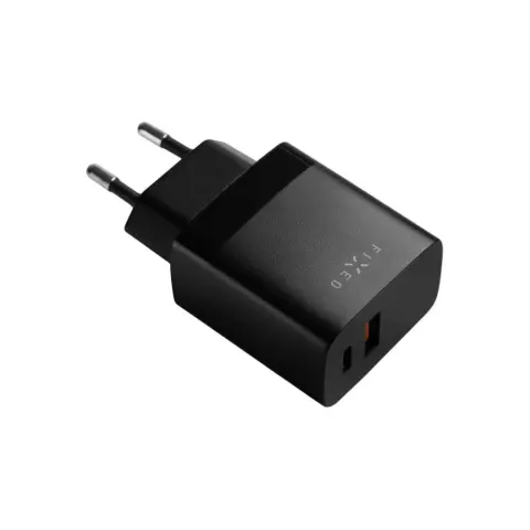 FIXED USB-C/USB Travel Charger 20W fekete