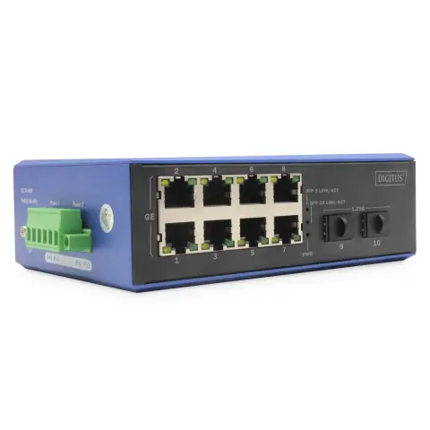 DIGITUS DN-651151 Ipari 8+2 Gigabit PoE Switch