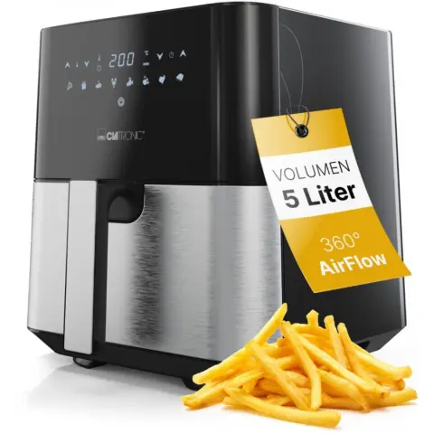 CLATRONIC FR 3782 H Forrólevegős fritőz 1450W 5L nemesacél/fekete
