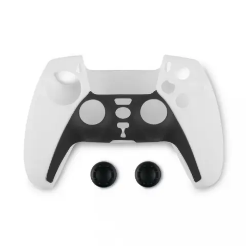 SPARTAN GEAR Controller Silicon Skin Cover and Thumb Grips PS5 white-black