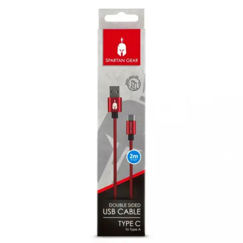 SPARTAN GEAR USB-C Cable 2m red