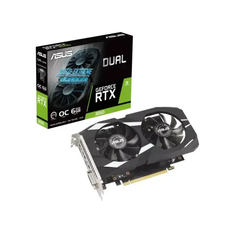 ASUS DUAL-RTX3050-O6G GeForce RTX 3050 6GB GDDR6 OC PCIE