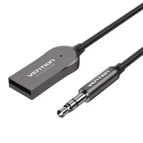 VENTION USB Car Bluetooth5.0 Audio Receiver With Coiled Cable 1.5M szürke