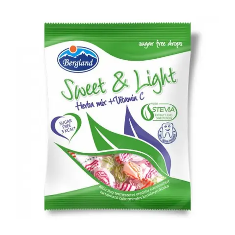 Bergland sweet&light herbamix cukormentes cukorka 60 g