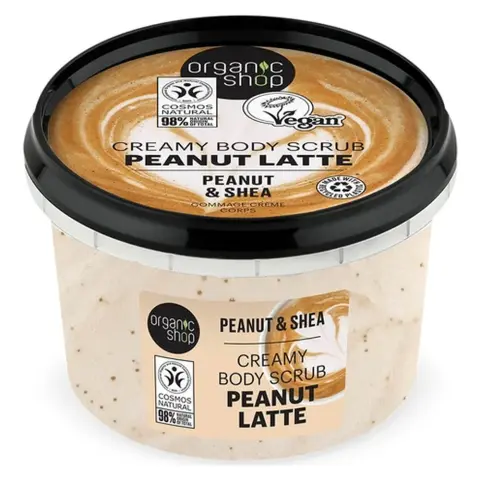 Organic Shop peanut latte krémes testradír mogyoróval és shea vajjal 250 ml