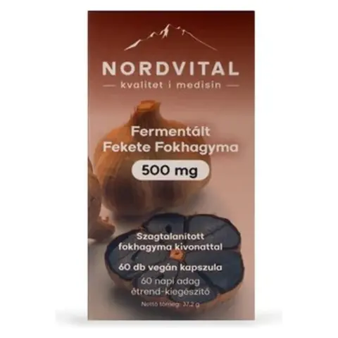 Nordvital fermentált fekete fokhagyma kapszula 60 db