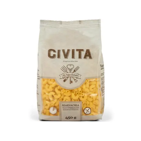 Civita kukorica száraztészta szarvacska 450 g