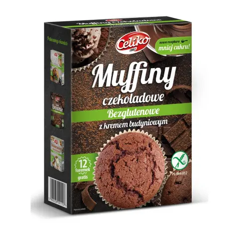 Celiko muffin lisztkeverék étcsokoládé darabokkal és pudinggal 310 g